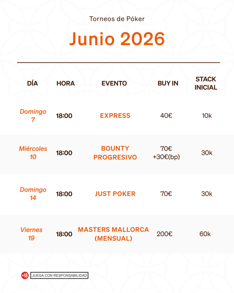 torneos poker junio mallorca