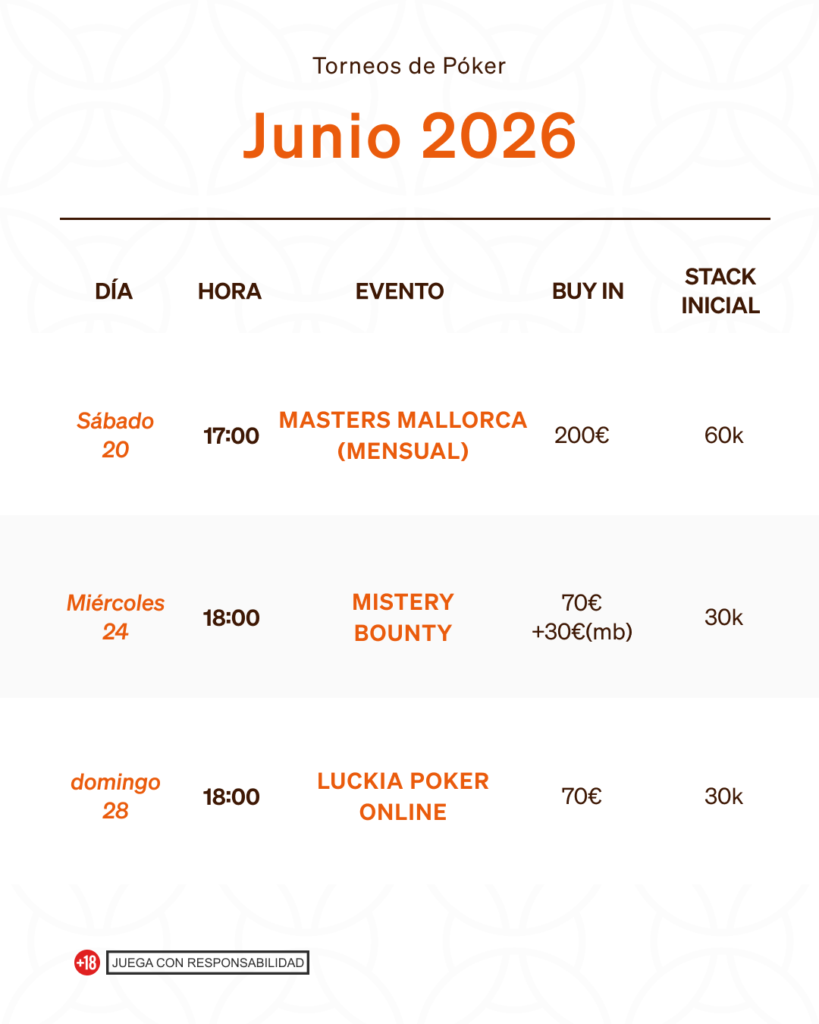 torneos poker junio mallorca