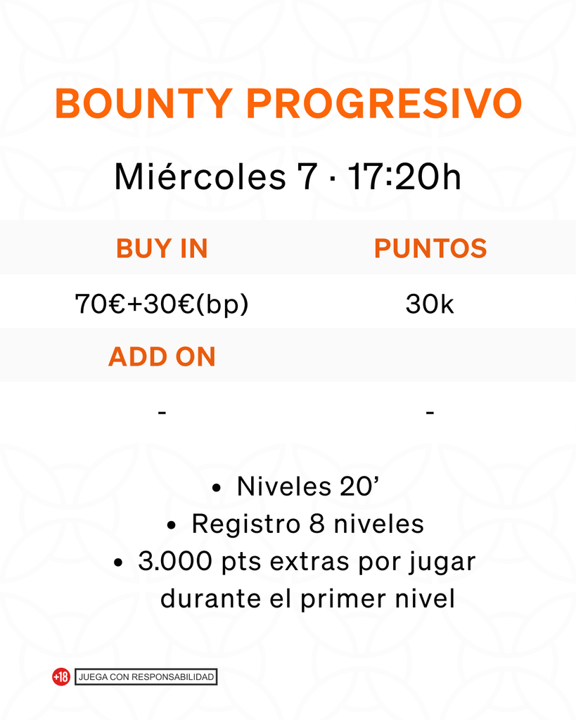 Calendario Torneos de Póker octubre