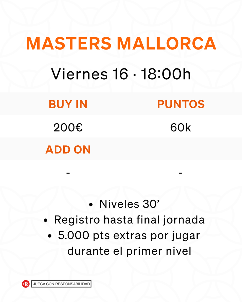 Calendario Torneos de Póker octubre