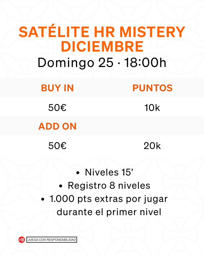 Calendario Torneos de Póker octubre